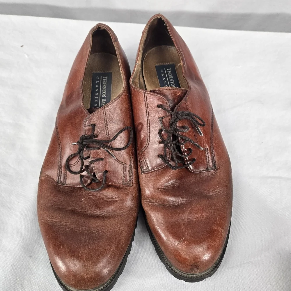 Mens Thornton Bay Classics William Oxford Dress Shoes Size 10 M Brown Lace